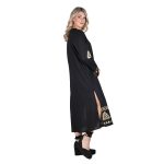 Platinum Φόρεμα Μαύρο Γυναικείο Μακρυμάνικο Με Χρυσό Κεντητό Μάτι Σύμβολα Και Κουμπιά -124135-BC - Image 2