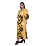 Platinum Φόρεμα Κίτρινο Με Boho Σχέδια Γυναικείο Μακρύ Με Ντεκολτέ All Day Free Size - 12436-FS - Image 2