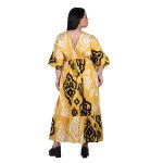 Platinum Φόρεμα Κίτρινο Με Boho Σχέδια Γυναικείο Μακρύ Με Ντεκολτέ All Day Free Size - 12436-FS - Image 3