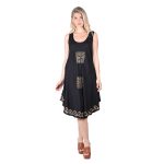 Platinum Καφτάνι - Φόρεμα Μαύρο Γυναικείο Με Χοντρή Τιράντα Umbrella Αρχαιοελληνικά Σύμβολα Free Size -12488-BC