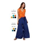 Platinum Παντελόνι Μπλε Γυναικείο Καλοκαιρινό Με Λάστιχο Και Ζώνη Άνετο Αέρινο All Day - 22434-BL - Image 2