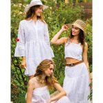 Platinum Φόρεμα Λευκό Γυναικείο Κοντό Κιπούρ Σεμιζιέ Τρουακαρ Flair Με Κουμπιά All Day Free Size - 424150-W - Image 2