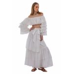 Platinum Φούστα Μαύρη Γυναικεία Maxi Ρομαντική Vintage Με Βολάν Και Λάστιχο Στη Μέση - 62310 - Image 6