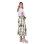 Platinum Παντελόνα Λαδί – Λευκό Με Boho Σχέδια Γυναικείο Λινό Με Βαμβάκι Αέρινη Free Size - 82407 - Image 3