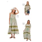 Platinum Παντελόνα Λαδί – Λευκό Με Boho Σχέδια Γυναικείο Λινό Με Βαμβάκι Αέρινη Free Size - 82407 - Image 6