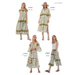 Platinum Παντελόνα Λαδί – Λευκό Με Boho Σχέδια Γυναικείο Λινό Με Βαμβάκι Αέρινη Free Size - 82407 - Image 5