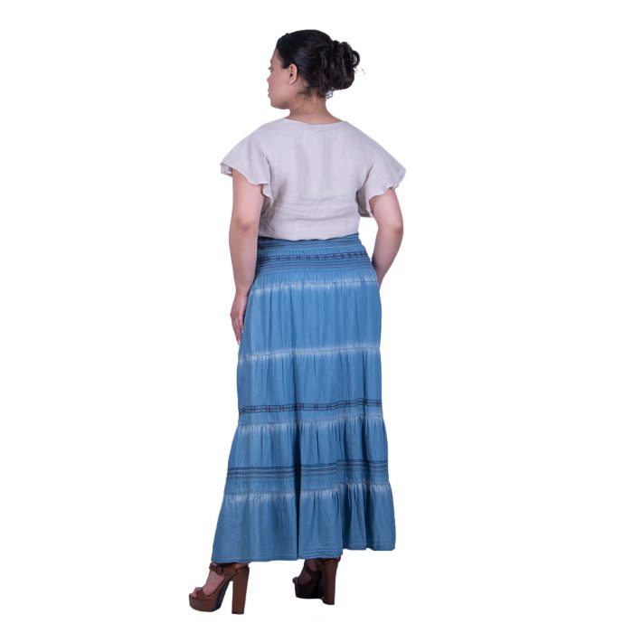 Platinum Φούστα Βlue Jean Γυναικεία Καλοκαιρινή Klos Μακριά Τσιγγάνικη All Day Free Size - 001-A - Image 3