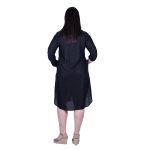 Platinum Πουκαμίσα - Φόρεμα Μαύρη Γυναικεία Με Γιακά ''Χρυσά Σχέδια'' Free Size -12224-C - Image 3