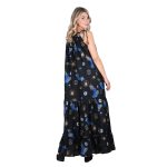 Platinum Φόρεμα Μαύρο Γυναικείο Μακρύ Με Παρτούς Ώμους Και Αρχαιοελληνικά Σχέδια Free Size -124124-BC - Image 4