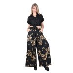 Platinum Πουκάμισο Μαύρο Γυναικείο Κοντό Με Δέσιμο Κοντομάνικο Casual - 22302-BC - Image 4