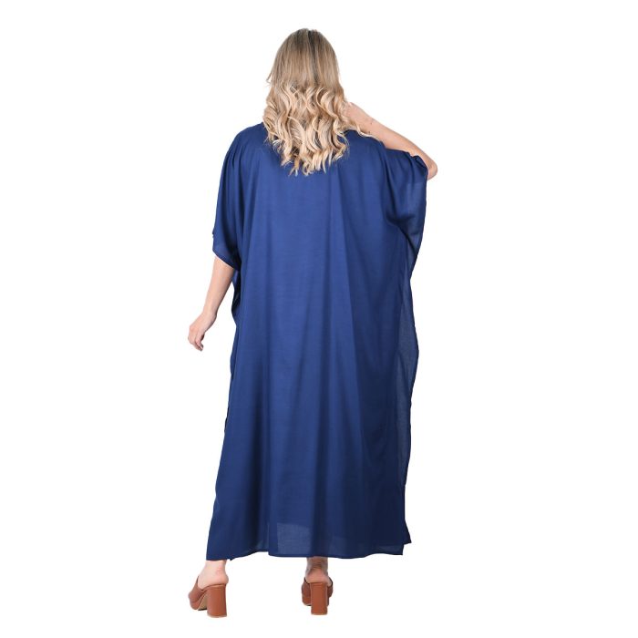 Platinum Καφτάνι Μπλε Γυναικείο Maxi Με Αρχαιοελληνικά Χρυσά Σύμβολα Free Size -12495-BC - Image 3