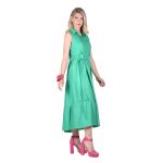 Platinum Φόρεμα Aqua Γυναικείο Σεμιζιέ Αμάνικο Με Κουμπιά Klos Μακρύ All Day - 22441-AQ - Image 2