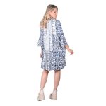 Platinum Καφτάνι - Φόρεμα Μπλε Με Σχέδια Γυναικείο Boho Εβαζέ Κοντό Με Τρουακάρ - 32319-V4 - Image 3