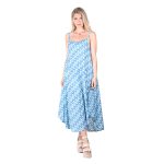 Platinum Φόρεμα Με Σχέδιο Ψάρια Γυναικείο Μidi Τιραντέ Ασύμμετρο All Day Free Size - 32521-47