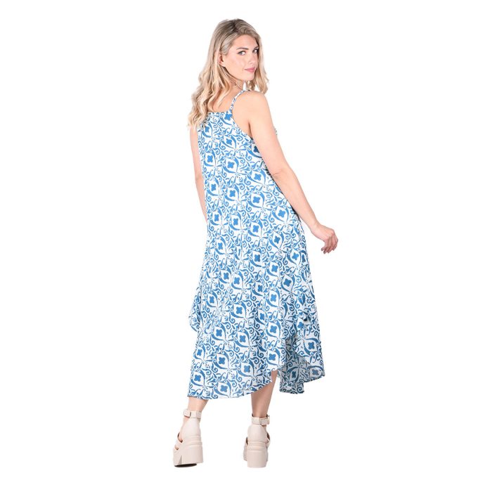 Platinum Φόρεμα - Καφτάνι Ραφ Με Εμπριμέ Σχέδιο Γυναικείο Μidi Τιραντέ Ασύμμετρο All Day Free Size - 32421-13 - Image 3