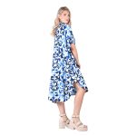 Platinum Καφτάνι - Φόρεμα Μπλε Γυναικείο Midi Boho Print Με Γιακά Και Κουμπιά Free Size - 42309-23G - Image 2