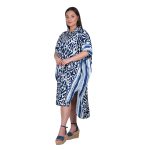 Platinum Καφτάνι - Φόρεμα Μπλε Animal Print Γυναικείο Midi Με Γιακά Και Κουμπιά All Day Free Size - 42328-B - Image 2