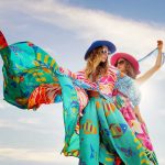 Platinum Φόρεμα Aqua Με Κοραλί & Θαλασσινά Print Γυναικείο Μακρύ Τιραντέ Μεταξωτό Free Size - 424124 - Image 4