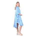 Platinum Φόρεμα - Πουκαμίσα Γαλάζιο Με Σχέδια Γυναικεία Boho Με Γιακά & Κουμπιά All Day Free Size - 42456-4A - Image 2
