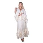 Platinum Φούστα Εκρού Γυναικεία Maxi Ρομαντική Ασύμμετρη Με Βολάν All Day Free Size - 62019-EK