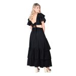 Platinum Μπλούζα Μαύρη Γυναικεία Καλοκαιρινή ''Krop Top Βολάν'' All Day - SAR-62103-BC - Image 2