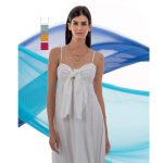 Platinum Φόρεμα Λευκό Γυναικείο Τιραντέ Εξώπλατο Maxi Klos Ρομαντικό Σε Στενή Γραμμή Free Size - 62404-W - Image 2