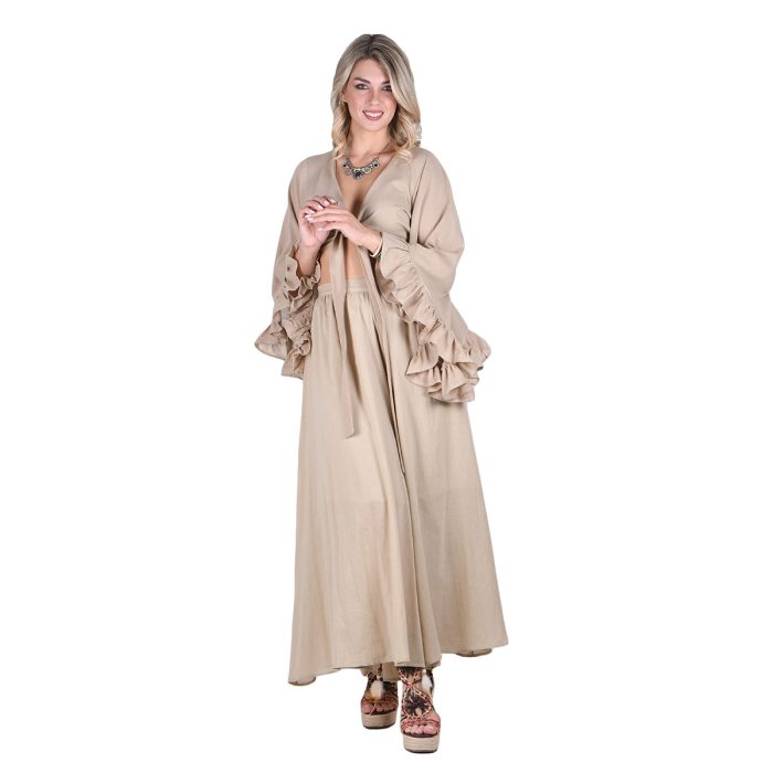 Platinum Παντελόνα - Ζιπ Κιλότ Μπεζ Γυναικεία Με Λάστιχο Αέρινη All Day Free Size - 62410-BZ - Image 7