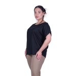 Platinum Μπλούζα Μαύρη Γυναικεία Κοντομάνικη Ζαπονέ All Day Free Size - 9349-BC - Image 2