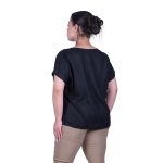 Platinum Μπλούζα Μαύρη Γυναικεία Κοντομάνικη Ζαπονέ All Day Free Size - 9349-BC - Image 3