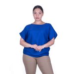 Platinum Μπλούζα Μπλε Ρουά Γυναικεία Κοντομάνικη Ζαπονέ All Day Free Size - 9349-LB