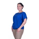 Platinum Μπλούζα Μπλε Ρουά Γυναικεία Κοντομάνικη Ζαπονέ All Day Free Size - 9349-LB - Image 2