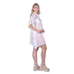 Platinum Καφτάνι - Πουκαμίσα Λευκό Γυναικείο Με Κουμπιά & Κεντητά Σχέδια Free Size - KU-52409-W - Image 2