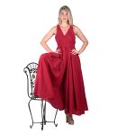 Platinum Ολόσωμη Φόρμα Μπορντοκόκκινη Γυναικεία Τιραντέ Εξώπλατη Με Ντεκολτέ All Day Free Size - SAR-62201-BR