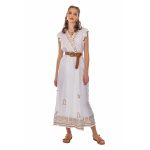 Platinum Φόρεμα Μαύρο Γυναικείο Μακρύ Αμάνικο Με Αρχαιοελληνικά Σχέδια Free Size -12364-BC - Image 4