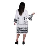 Platinum Καφτάνι - Φόρεμα Λευκό Γυναικείο Klos Ampir Με Μαύρα Αρχαιοελληνικά Σχέδια All Day -12394-WT - Image 2