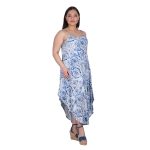 Platinum Φόρεμα - Καφτάνι Μπλε Με Boho Σχέδια Γυναικείο Μidi Τιραντέ Ασύμμετρο All Day Free Size - 42306-VN - Image 2