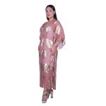 Platinum Καφτάνι - Τουνίκ Ροζ Αντικ Γυναικείο Μακρύ Με Χρυσά Σχέδια Free Size - 423129-RD - Image 2
