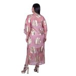 Platinum Καφτάνι - Τουνίκ Ροζ Αντικ Γυναικείο Μακρύ Με Χρυσά Σχέδια Free Size - 423129-RD - Image 3