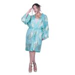 Platinum Κιμονό - Καφτάνι Aqua Γυναικείο Με Χρυσά Σχέδια All Day Free Size - 423131-GR
