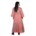 Platinum Φόρεμα Κόκκινο - Εκρού Με Boho Σχέδια Γυναικείο Μακρύ Βαμβακερό All Day Free Size - 424142-R - Image 3