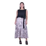 Platinum Φόρεμα Ασπρόμαυρο Γυναικείο Midi Αμάνικο Σε Άλφα Γραμμή All Day Free Size - 52122 - Image 3