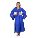 Platinum Krop Top Μπλε Γυναικείο Off Solder Με Βολάν Και Μανίκια Flair All Day Free Size - 62409-BL