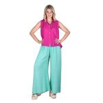 Platinum Παντελόνα Aqua Γυναικεία Με Λάστιχο Αέρινη Ατσαλάκωτη All Day Free Size - 6632-VE