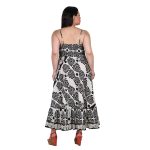 Platinum Φόρεμα Ασπρόμαυρο Με Σχέδια Γυναικείο Μακρύ Εξώπλατο Βαμβακερό All Day Free Size - RI-92404 - Image 4
