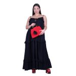 Platinum Φόρεμα Μαύρο Γυναικείο Τιραντέ Maxi Klos Με Βολάν All Day Free Size - SAR-62101-BC - Image 4