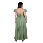 Platinum Φόρεμα Βεραμάν Γυναικείο Vintage Μaxi Εξώπλατο Μεσάτο Με Ντεκολτέ Βολάν Free Size - SAR-62305-VEN - Image 4