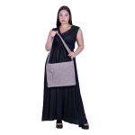 Platinum Φόρεμα Μαύρο Γυναικείο Αμάνικο Με Βολάν Ντεκολτέ & Σκίσιμο Free Size - 12295-BC - Image 6