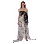 Platinum Παρεό - Μαντήλι Λευκό Με Μαύρα Και Μπεζ Σχέδια Γυναικείο Casual Free Size - 423173