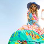 Platinum Φόρεμα Aqua Με Κοραλί & Θαλασσινά Print Γυναικείο Μακρύ Τιραντέ Μεταξωτό Free Size - 424124 - Image 2