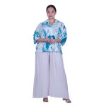 Platinum Παντελόνα Λευκή Γυναικεία Αέρινη Με Λάστιχο Free Size - 6632-WHXL - Image 3